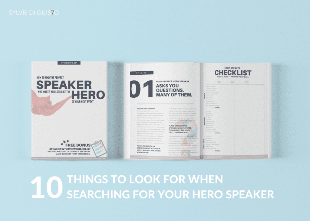 How to find the perfect keynote speaker, Ebook, Sylvie di Giusto, 2