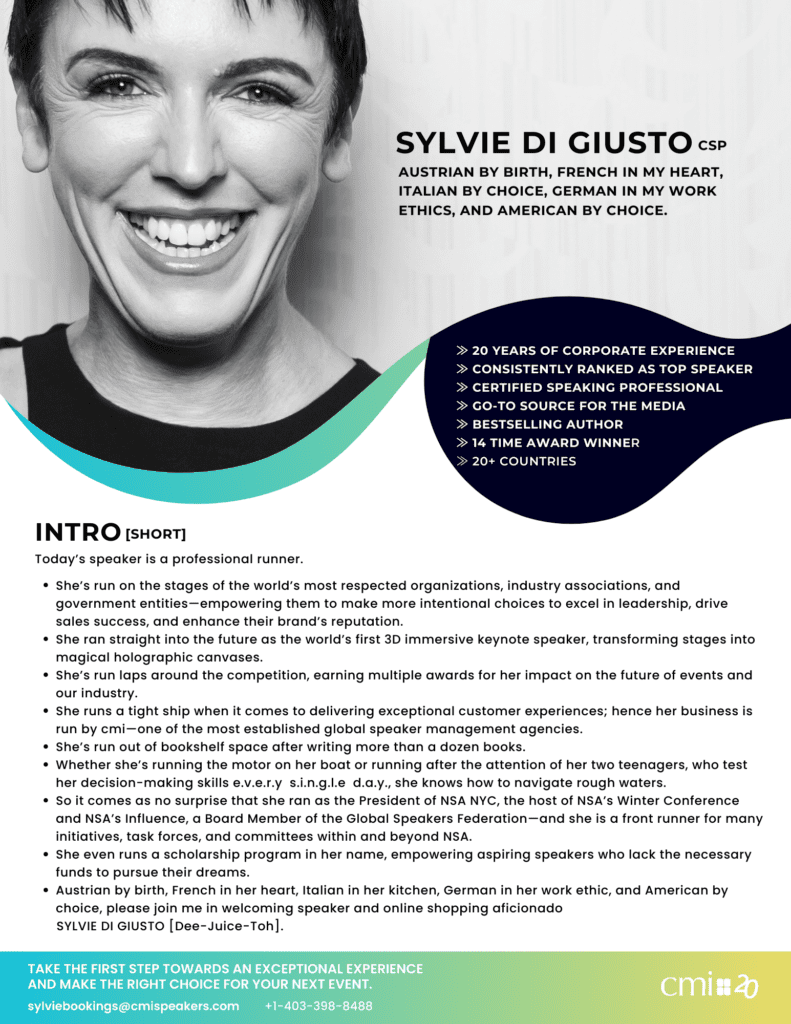 Sylvie, Intro Speakers Associations