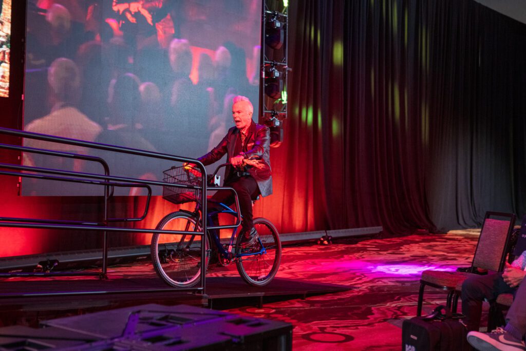 Emcee for Corporate Events, Mike on Bike